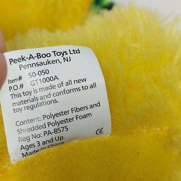 Peek A Boo Toys Yellow Duck Plush 16.5" - Picture 6 of 6